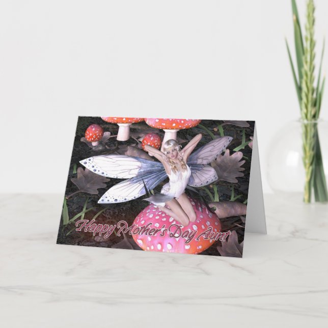 Tarjeta del día de la tía madre - Hada de mariposa (Anverso)