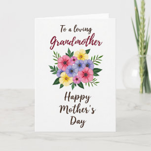 Tarjeta del Día de las Abuelas Amorosas en Flor