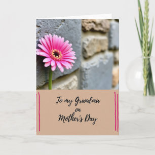 Tarjeta del Día de las Abuelas con Floral de Fucsi