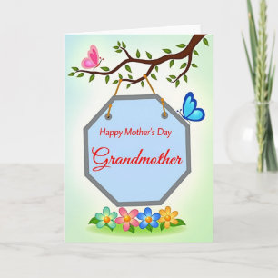 Tarjeta del Día de las Abuelas Floral