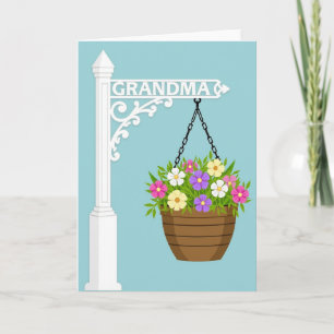 Tarjeta del Día de las Abuelas Florales