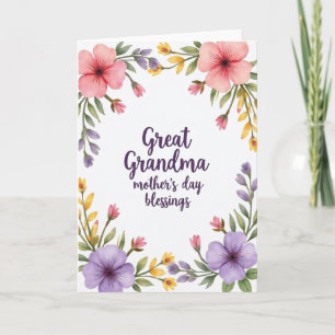 Tarjeta del Día de las Bisabuelas Florales