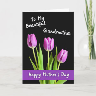 Tarjeta del Día de las Dulces Flores Purpúreas