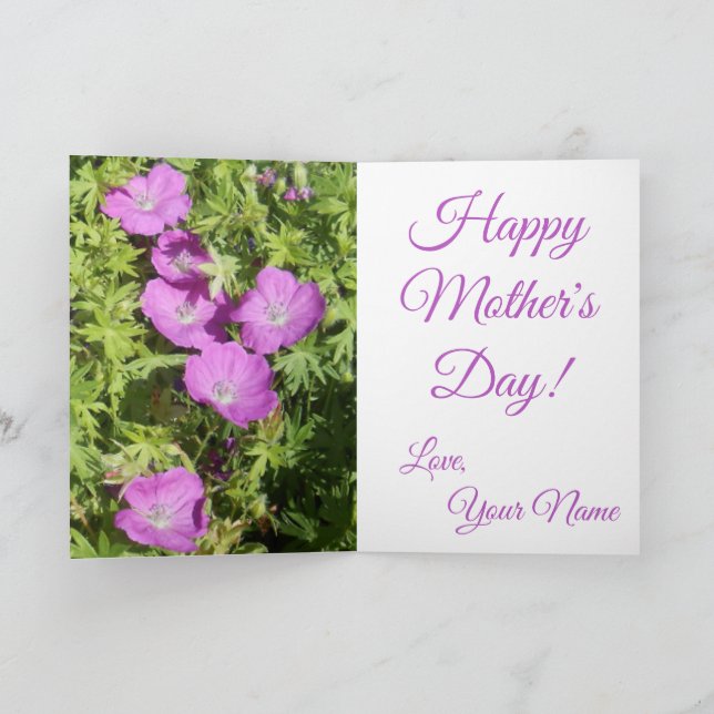 Tarjeta del día de las flores moradas (Interior)