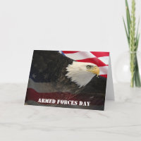 Tarjeta del Día de las Fuerzas Armadas con águila 