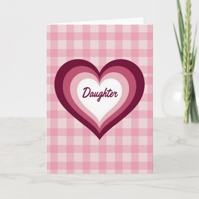 Tarjeta del Día de las Hijas del Corazón de Rosa (Anverso)