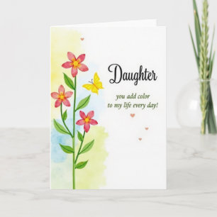 Tarjeta del Día de las Hijas Florales