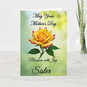 Tarjeta del Día de las Madres Amarillo Floral