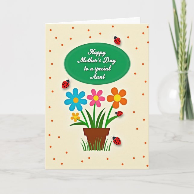 Tarjeta del Día de las Madres Botánicas con Insect (Anverso)