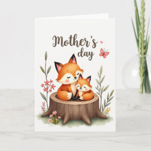 Tarjeta del Día de las Madres Cálida Vulpina