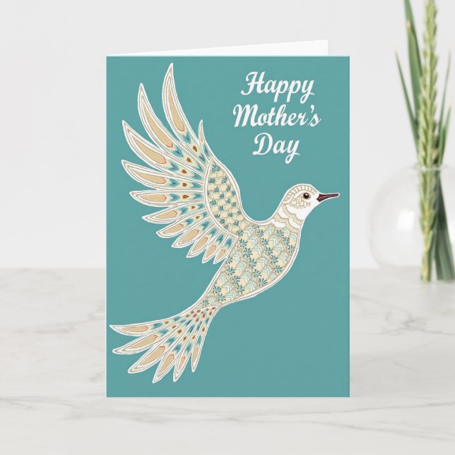 Tarjeta del Día de las Madres con afecto de Pájaro (Anverso)