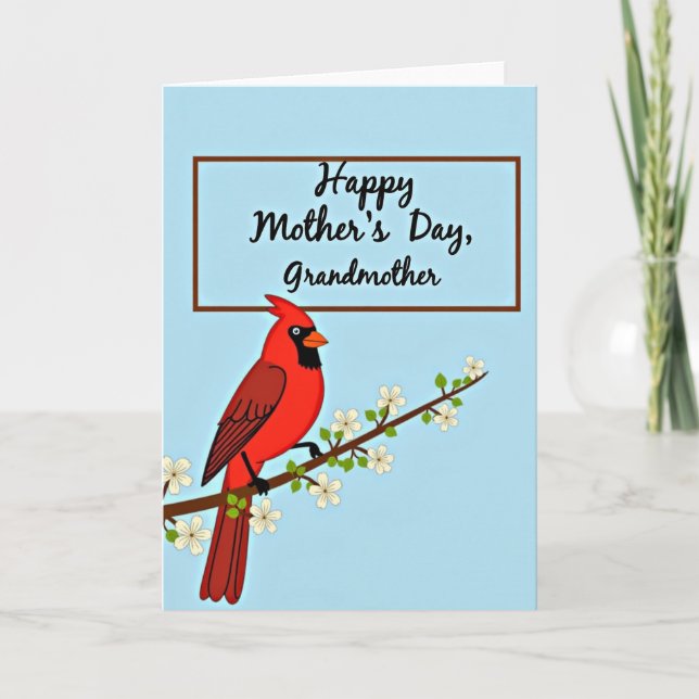 Tarjeta del Día de las Madres con Aves Vívidas (Anverso)