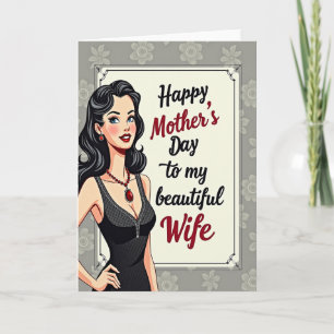 Tarjeta del Día de las Madres con Cariño Retro