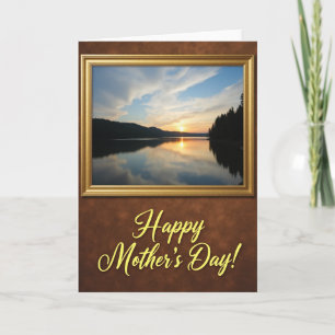 Tarjeta del Día de las Madres con puesta de sol