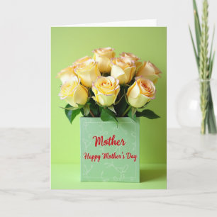 Tarjeta del Día de las Madres con Ramo de Rosas
