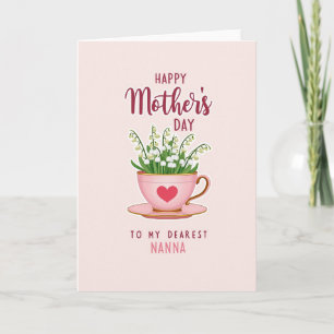 Tarjeta del Día de las Madres con Taza de Corazón