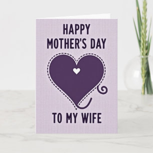 Tarjeta del Día de las Madres Corazón de Amatista