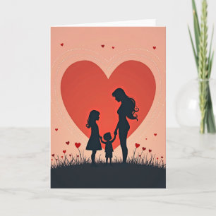 Tarjeta del Día de las Madres Corazón de Melocotón