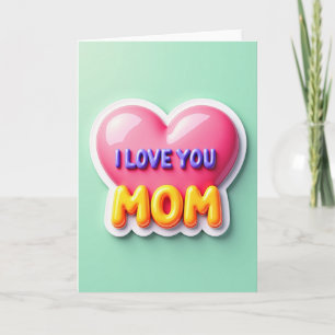 Tarjeta del Día de las Madres Corazón Luminoso
