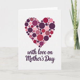 Tarjeta del Día de las Madres de Corazón Circular