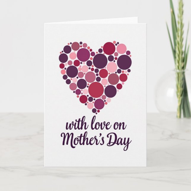Tarjeta del Día de las Madres de Corazón Circular (Anverso)