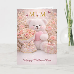Tarjeta del Día de las Madres de Osito de Peluche 