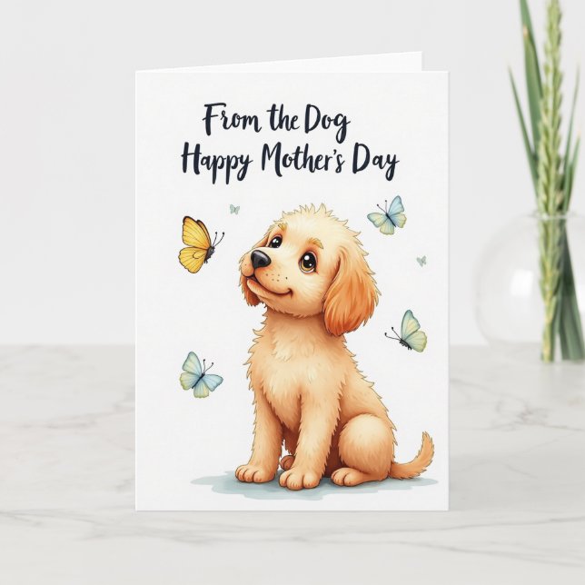 Tarjeta del Día de las Madres de Perrito Adorable (Anverso)