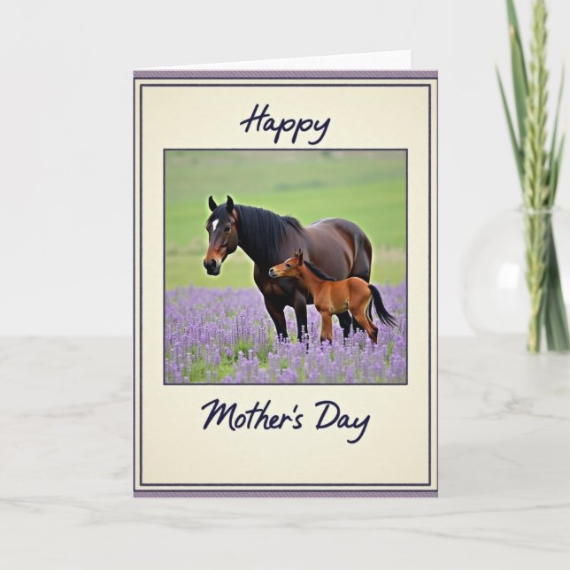 Tarjeta del Día de las Madres de Potros (Anverso)