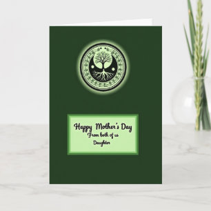 Tarjeta del Día de las Madres del Árbol Verde