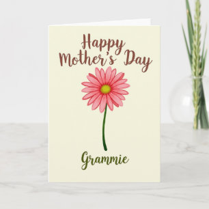 Tarjeta del Día de las Madres Floral para la Abuel
