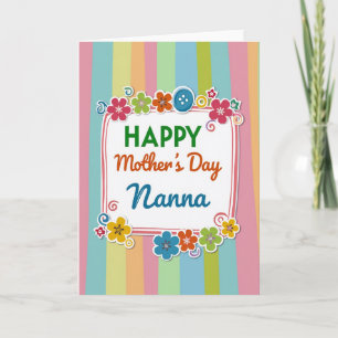 Tarjeta del Día de las Madres Floral para Nanna