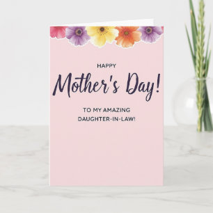 Tarjeta del Día de las Madres Hija Política Floral