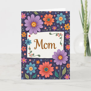 Tarjeta del Día de las Madres Indigo Garden