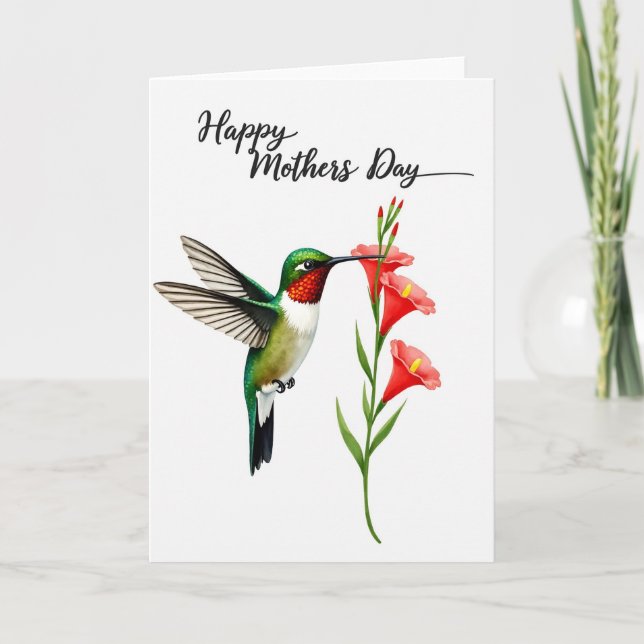 Tarjeta del Día de las Madres Joya Voladora Dulce (Anverso)