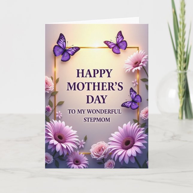 Tarjeta del Día de las Madres Luminosas para Madra (Anverso)