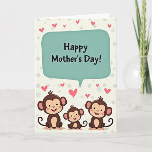 Tarjeta del Día de las Madres Monas