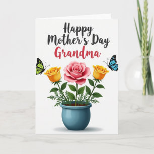 Tarjeta del Día de las Madres Olla de Amor Verde