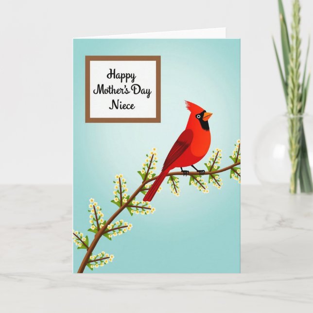 Tarjeta del Día de las Madres Pájaro Emplumado (Anverso)