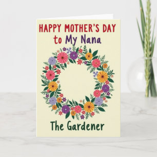 Tarjeta del Día de las Madres para Nanas Jardinero