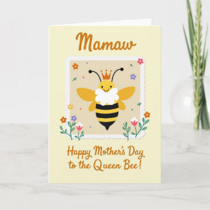 Tarjeta del Día de las Madres Reina Abeja Floral