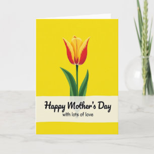 Tarjeta del Día de las Madres Rojo y Amarillo Inte