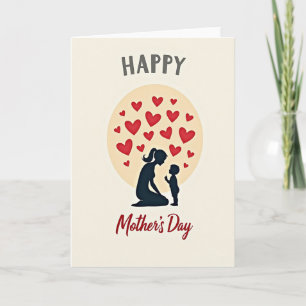 Tarjeta del Día de las Madres Silueta Amorosa