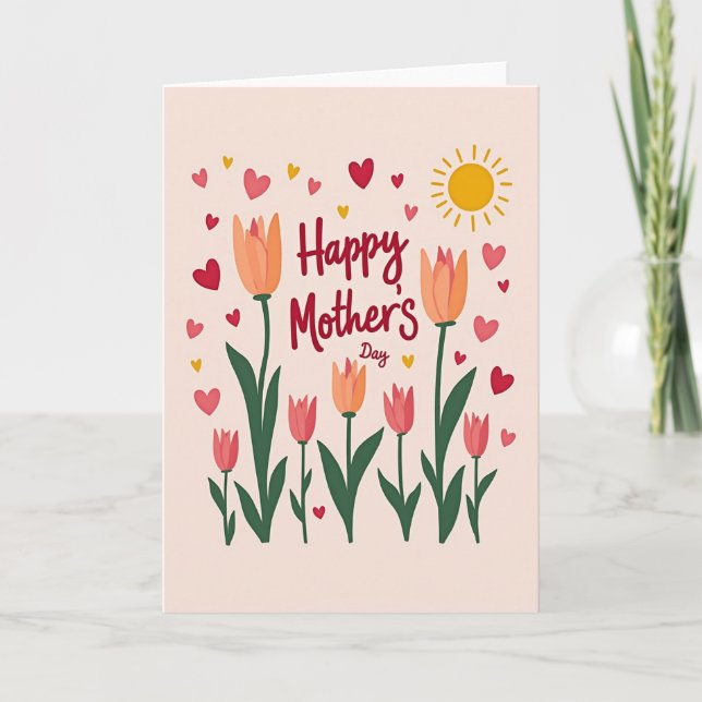 Tarjeta del Día de las Madres Sol Radiante (Anverso)
