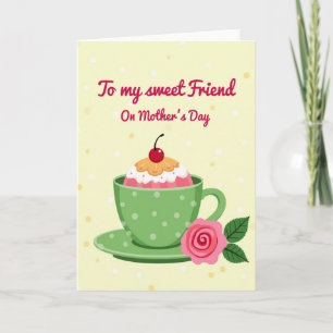 Tarjeta del Día de las Madres Taza de Té Esmeralda