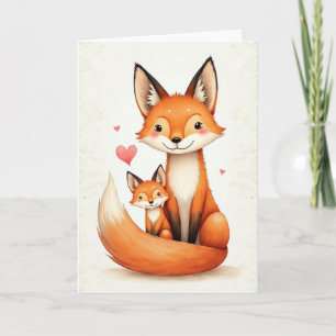 Tarjeta del Día de las Madres Zorro Amoroso