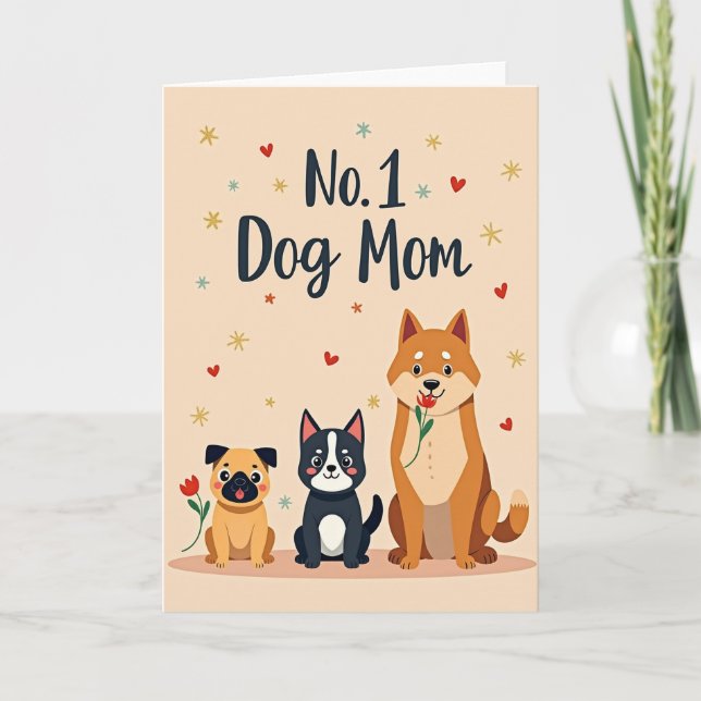 Tarjeta del Día de las Mamás Perrunas Número 1 (Anverso)