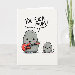 Tarjeta del Día de las Mamás que Tocan la Guitarra