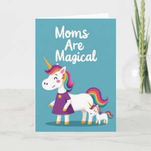 Tarjeta del Día de las Mamás Unicornio Mágico