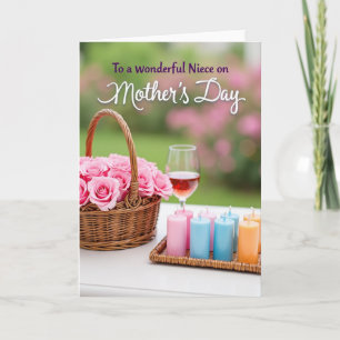 Tarjeta del Día de las Rosas de Pastel