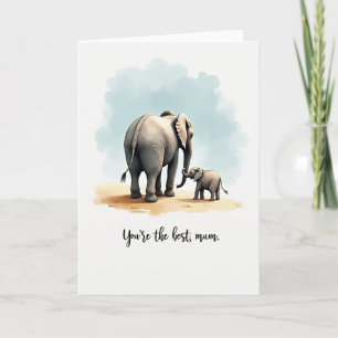 Tarjeta del Día de las Suaves Madres Elefante